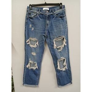 KanCan heavily distressed boyfriend jeans size 7